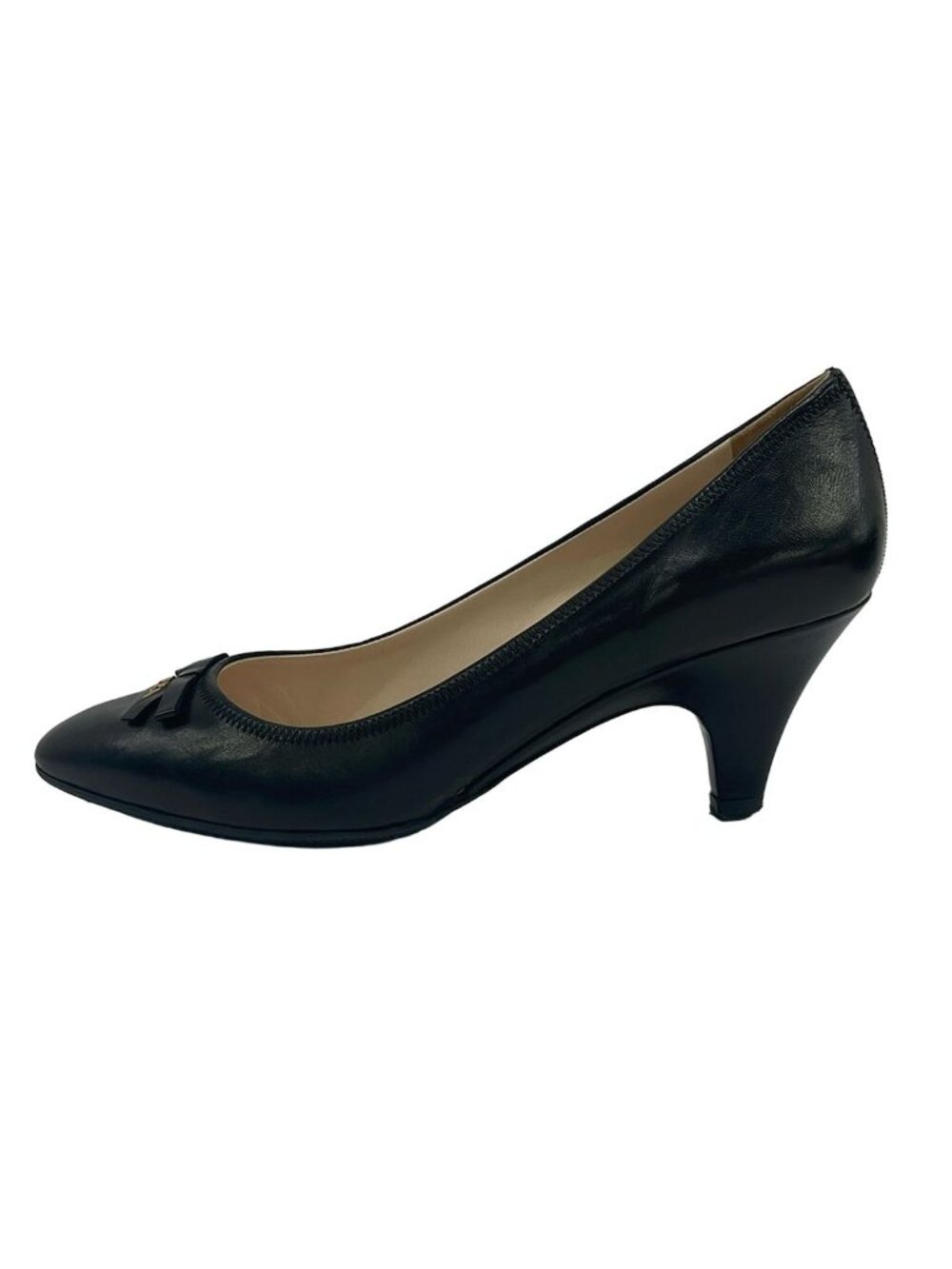Prada Pumps Black Ribbon Leather Heels